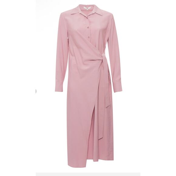 TIBI VISCOSE TWILL SHIRTDRESS PINK MIDI
WRAP - Picture 2 of 9